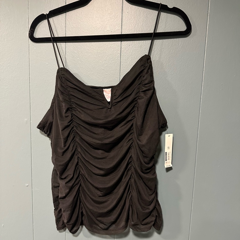 Black mesh tank top